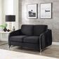 HOMLUX 54" Stationary Modern Loveseat with Quilted Cushions in Black Velvet, , large