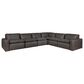 Bordeaux & Co 6-Piece Leather Sectional in Oslo Dark Grey, , large