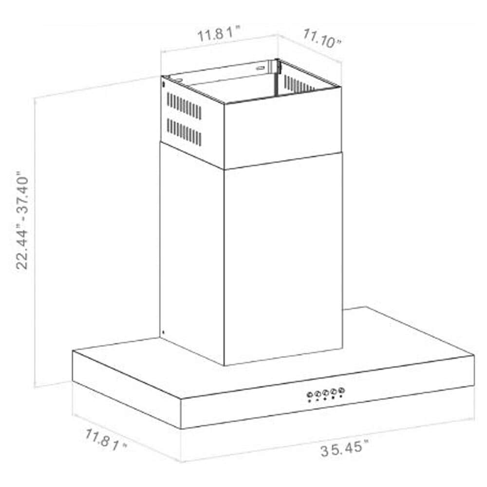 Roma Professional Taverna 36&quot; Convertible Wall Mount Range Hood in Stainless Steel, , large