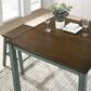 Furniture of America Jamal 5-Piece Counter Height Dining Set in Oak/Antique Green, , large