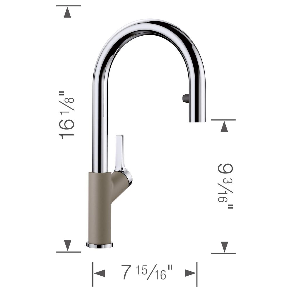 Blanco Urbena 1.5 GPM Pull-Down Kitchen Faucet in Chrome and Truffle, , large