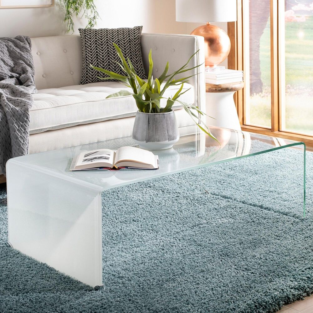 Safavieh Crysta Coffee Table in Clear and White, , large