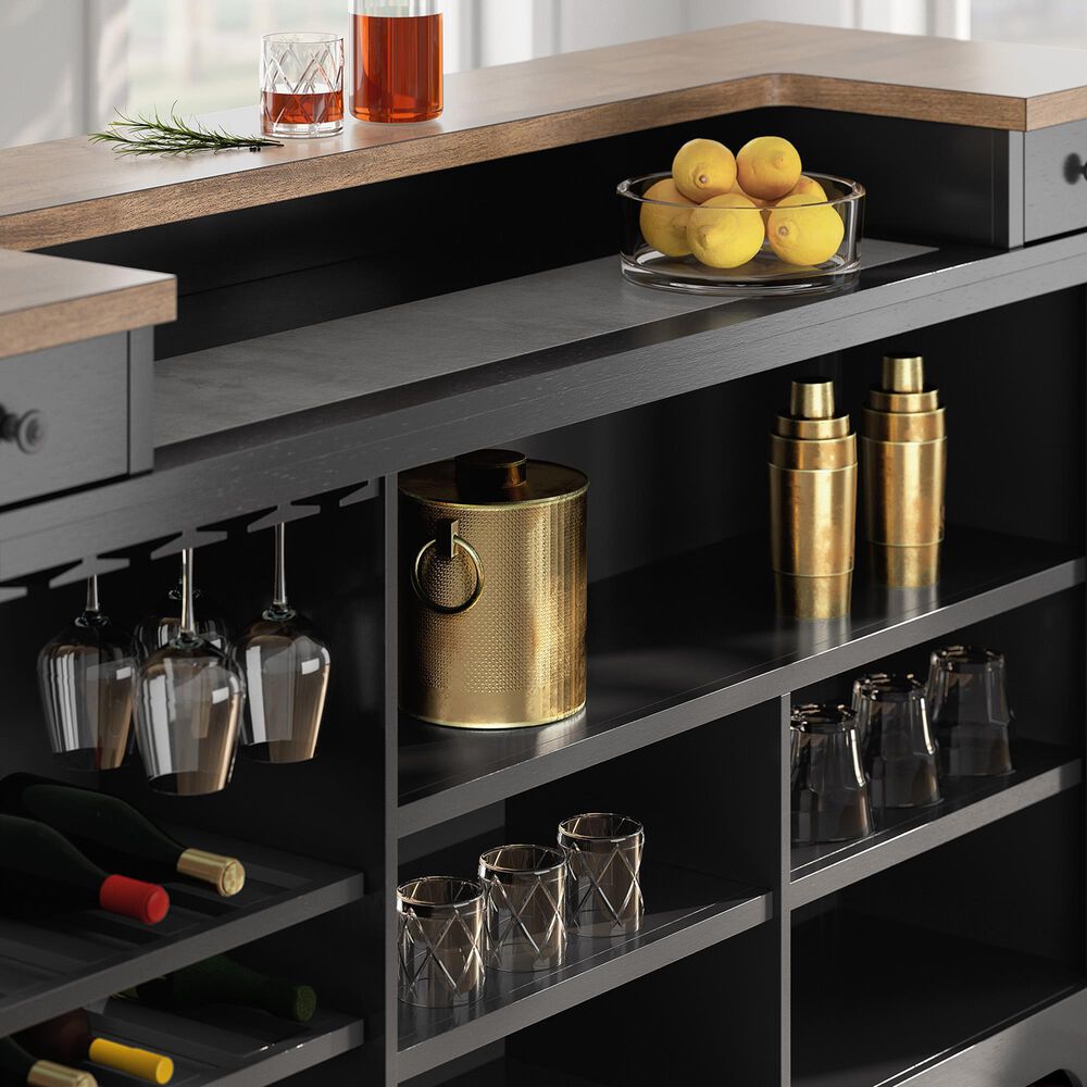 Ashley Wildenauer Bar in Warm Satin Black and Brown, , large