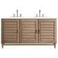 James Martin Vanities Portland 60" Double Bathroom Vanity in Whitewashed Walnut with 3 cm White Zeus Quartz Top and Rectangular Sinks, , large