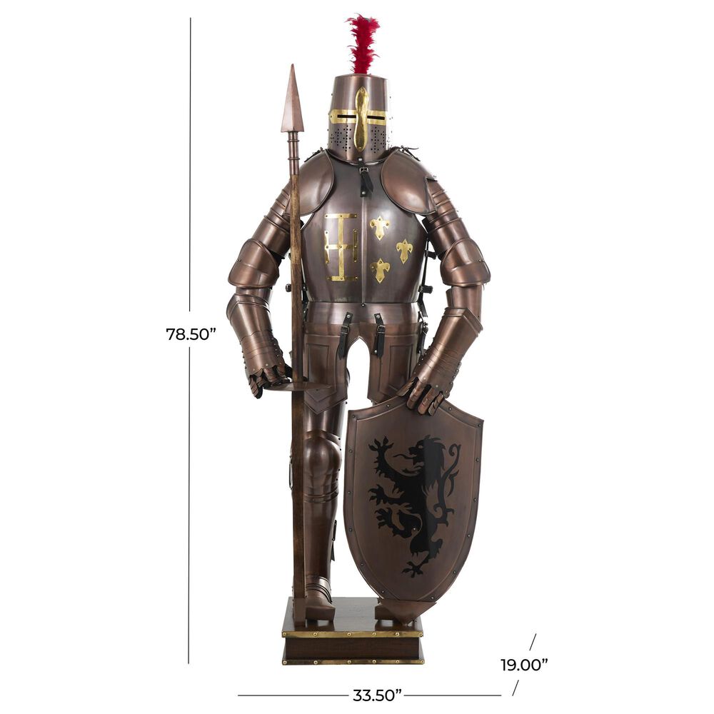 Maple and Jade People Replica Medieval Decorative Armor in Polished Copper, Red, Gold and Black, , large