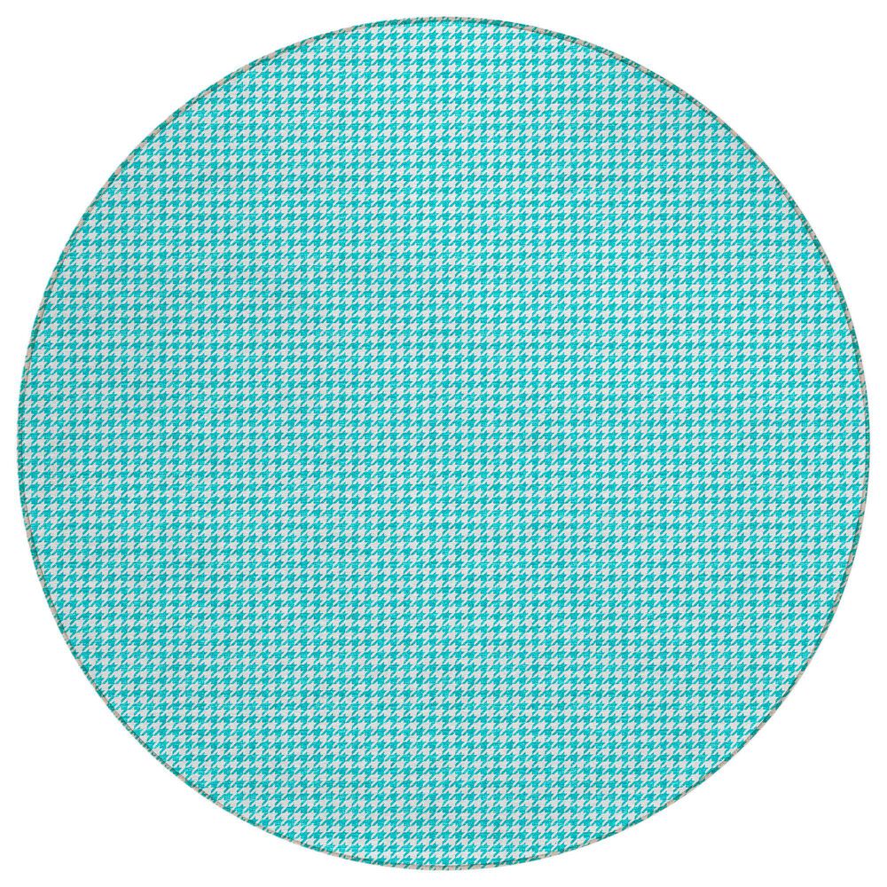 Dalyn Rug Company Hinton 10" Round Aqua Indoor/Outdoor Area Rug, , large
