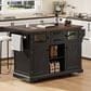 HOMLUX 54.9" Kitchen Island with Drop Leaf in Black and Brown, , large