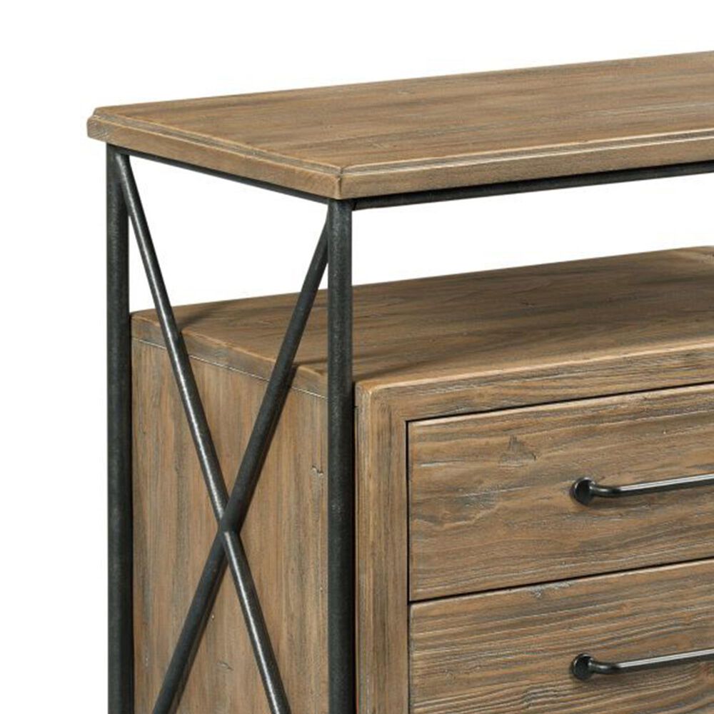 Kincaid Modern Forge Crockett 2 Drawer Nightstand in Sandy Brown Poplar, , large