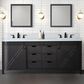 Lexora Home Marsyas 80" Double Bathroom Vanity in Brown with White Quartz Top and Rectangular Sinks, , large