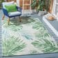 Safavieh Barbados Tropical Botanical 3"3" x 5" Green and Teal Indoor/Outdoor Area Rug, , large