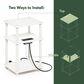 HOMLUX 3-Tier Turn-N-Tube End Table with Charging Station in White, , large