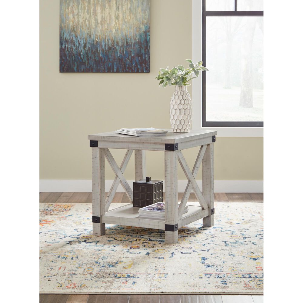 Ashley Carynhurst Rectangular End Table in Whitewash, , large