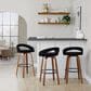 LumiSource Grotto Swivel Bar Stool with Black Velvet Upholstery in Walnut Wood and Black (Set of 2), , large