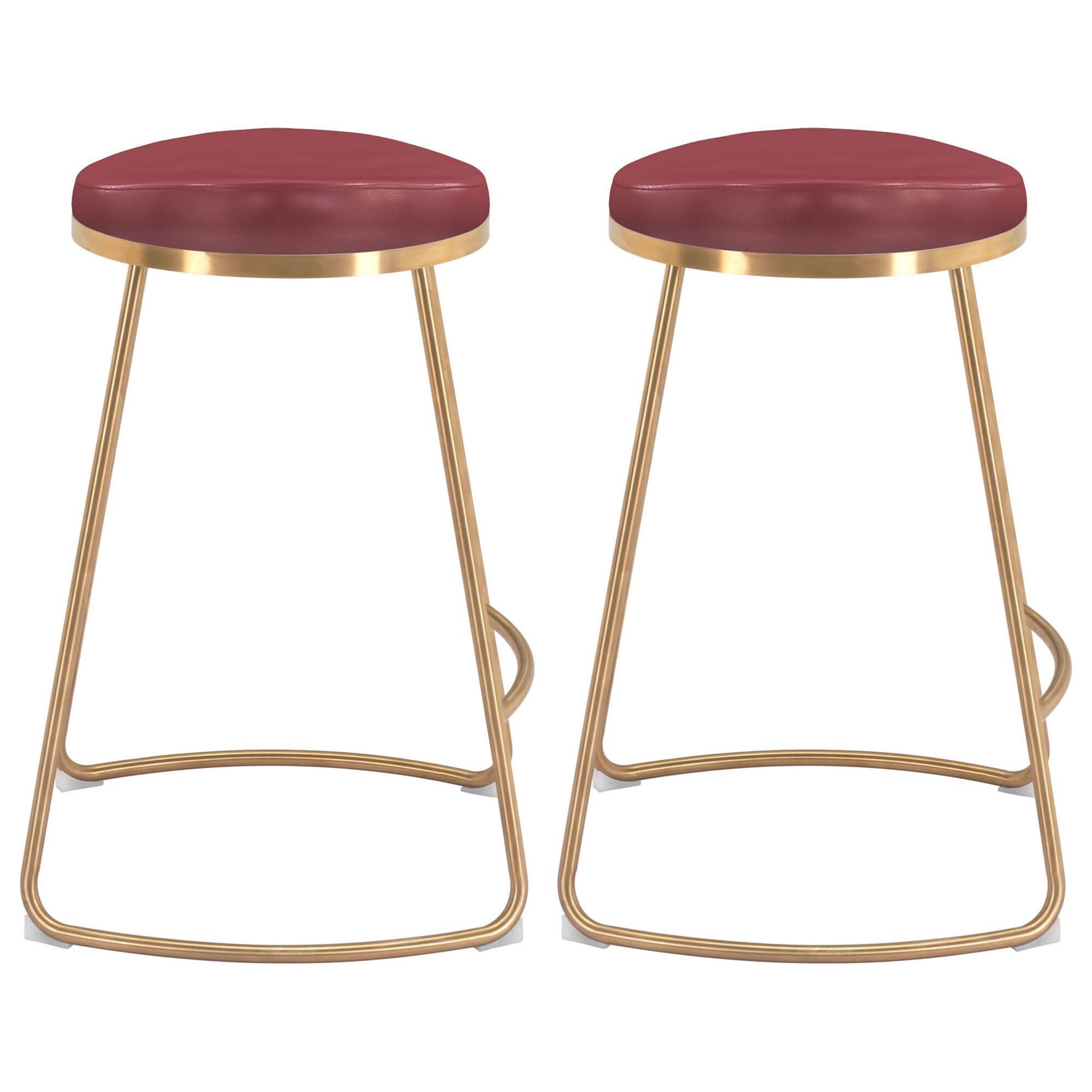 Burgundy shop counter stools