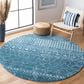 Safavieh Tulum 6"7" Round Turquoise and Blue Area Rug, , large
