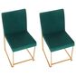 Lumisource Fuji Side Chair with Green Cushion in Gold (Set of 2), , large