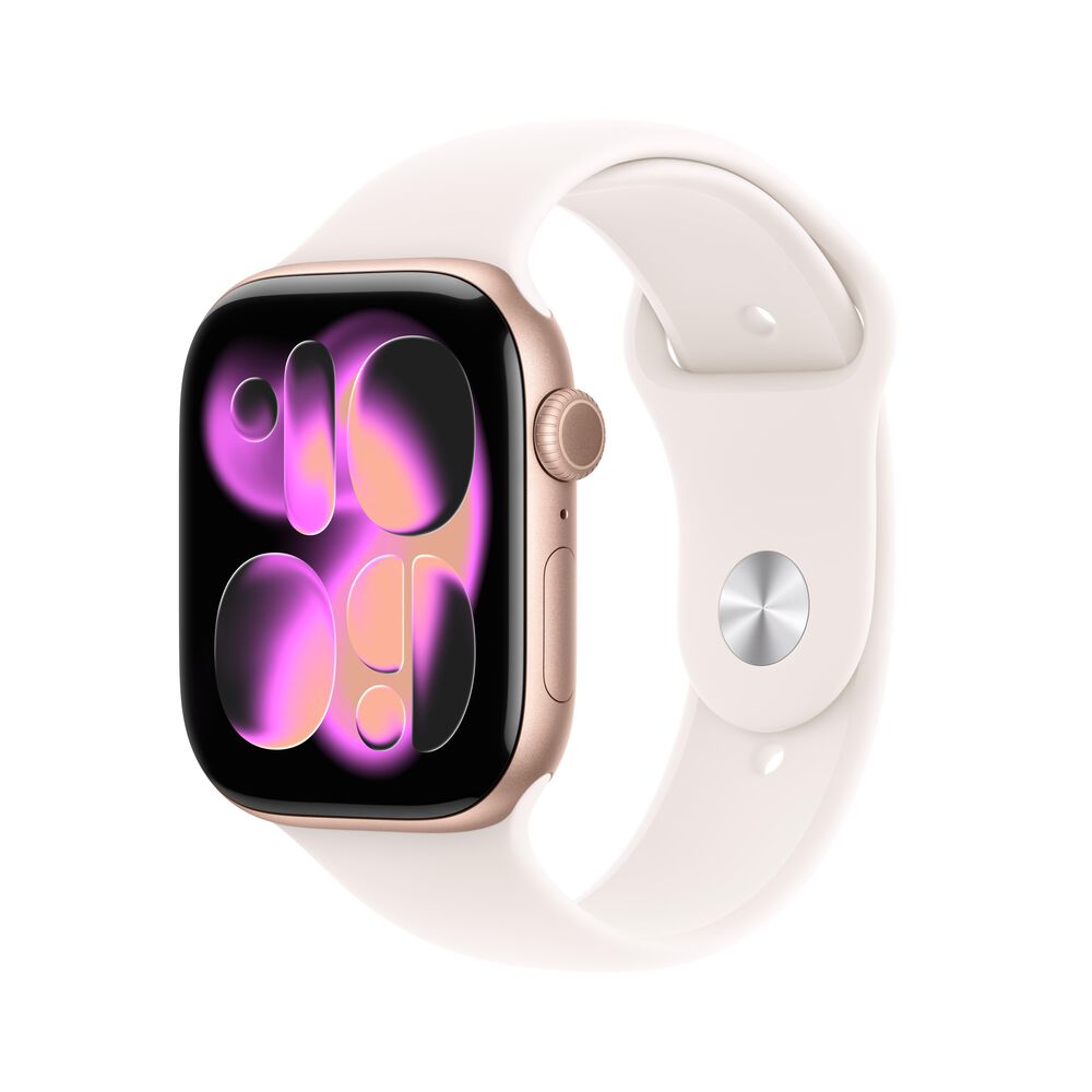 Apple Watch Series 11 (GPS+Cellular) 46mm Aluminum Case with Light Blush Sport Band - M/L - Rose Gold - (2025), , large