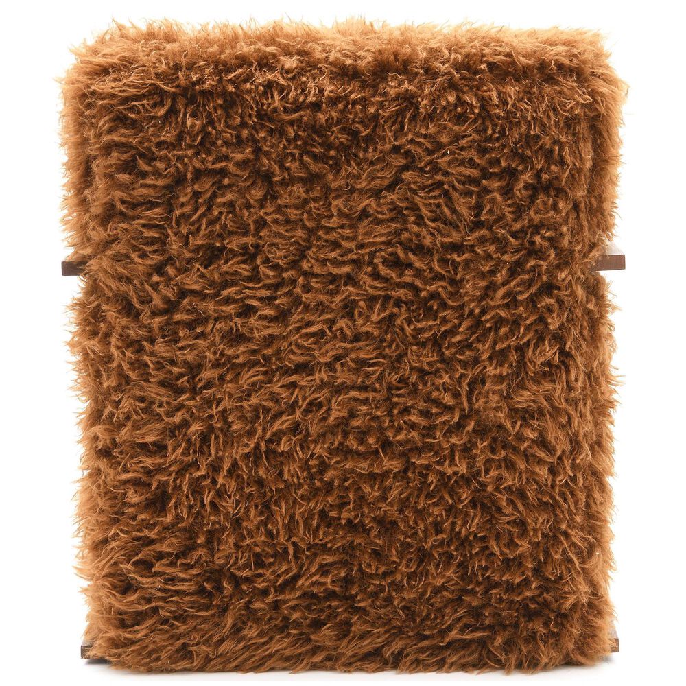 Furniture of America Neyra Long-Haired Accent Chair in Camel Brown, , large