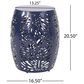 Hearth and Haven Outdoor Side Table with Tropical Palm Leaf Pattern in Navy Blue, , large