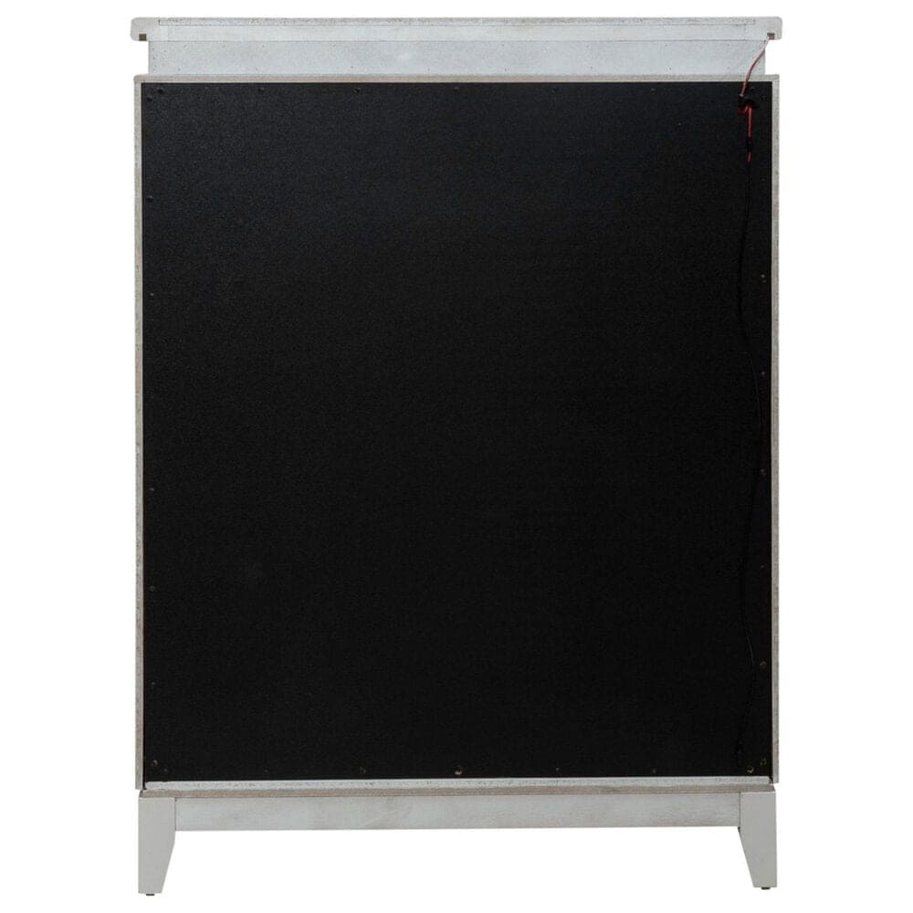 Belle Furnishings Reflections 5-Drawer Chest in Pearl White and Rhinestone, , large