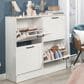 Sauder Homeplus 23" Shoe Cabinet with Flip Door in White, , large