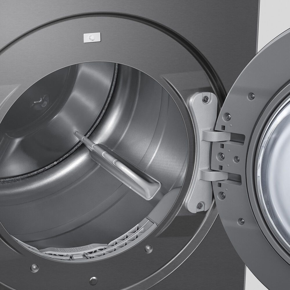 SAMSUNG Bespoke 5.3 Cu. Ft. Front Load Washer and 7.6 Cu. Ft. Front Load Gas Dryer in Dark Steel, , large
