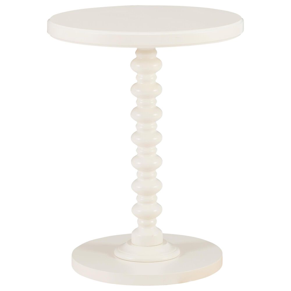 Linon Home Decor Aurora Round Side Table in Off White, , large