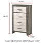 Crown Mark Rhett 4-Drawer Chest in Gray and White, , large