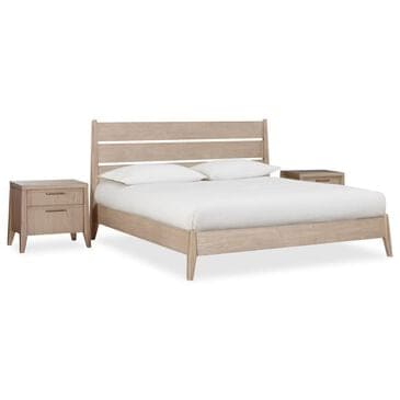 Urban Home Sumire King Platform Bed and Two Nightstands in Bisque, , large