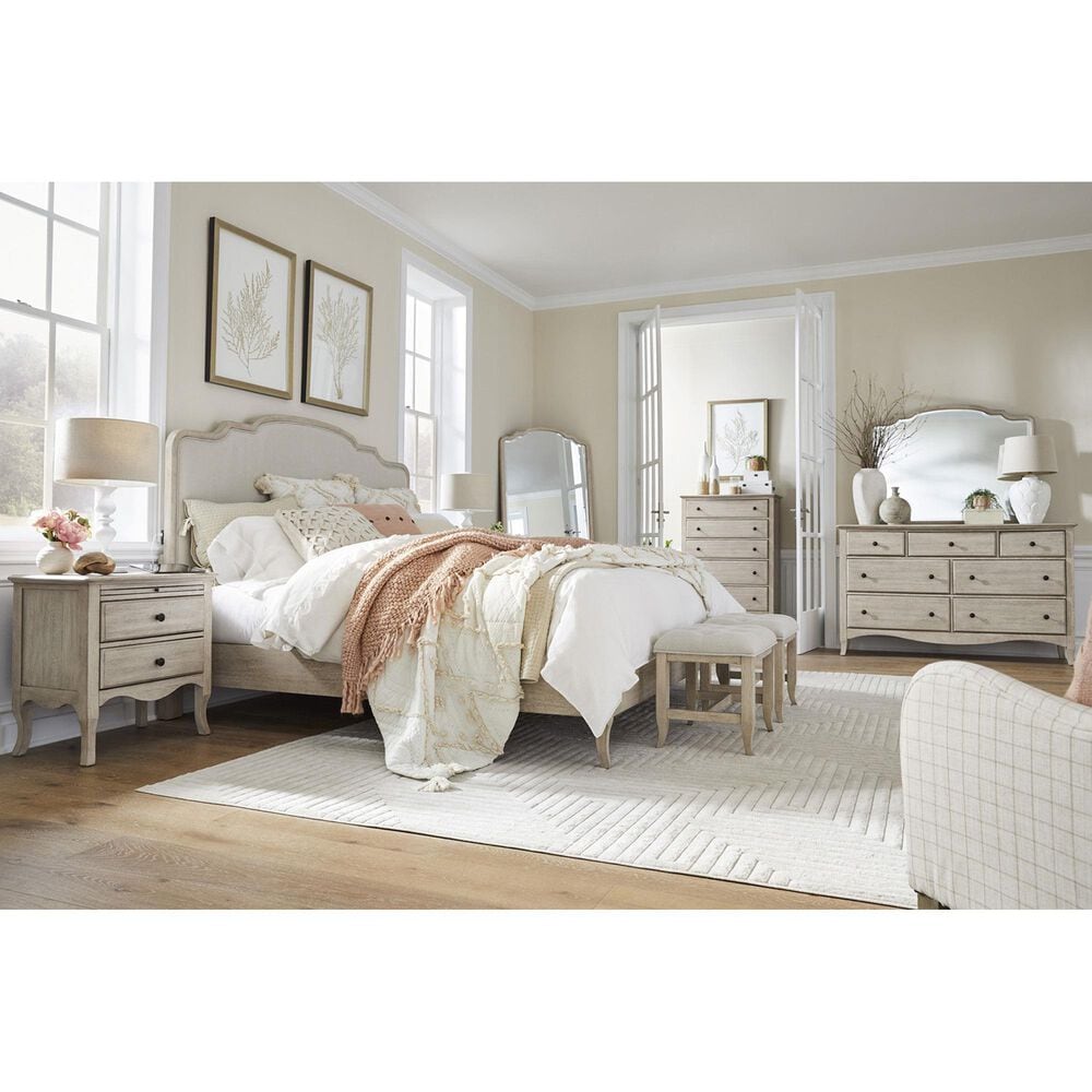 Riva Ridge Provence Vanity Button-Tufted Bench in Bisque Linen, , large