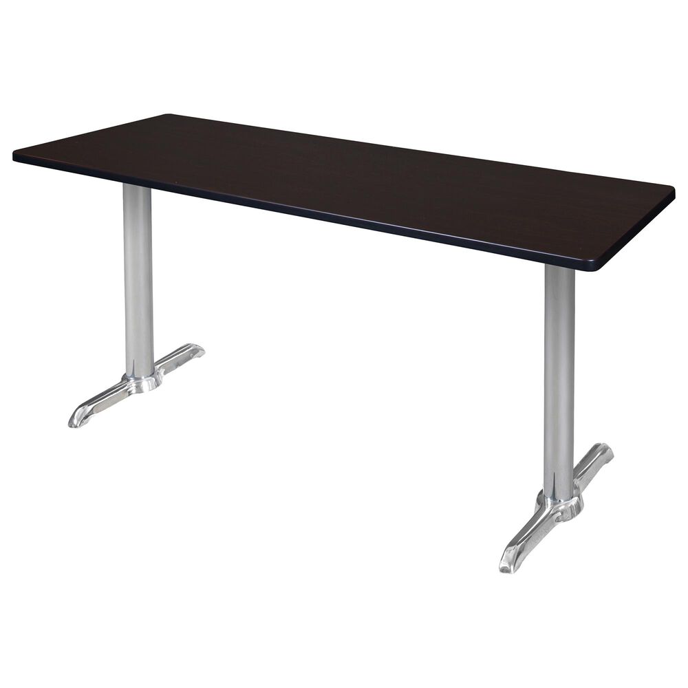 Regency Global Sourcing Via 66" x 24" Training Table in Mocha Walnut/Chrome, , large