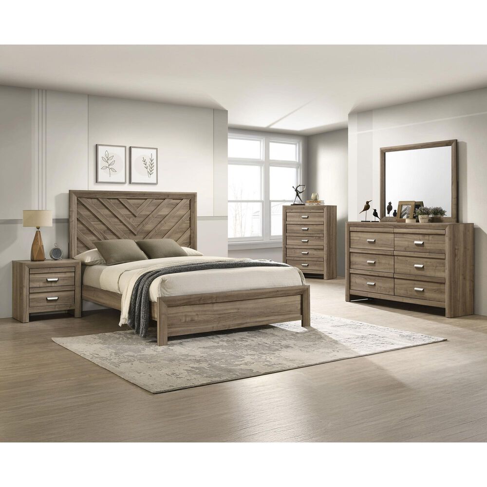 Crown Mark Valor 3-Piece Queen Bedroom Set in Light Brown, , large