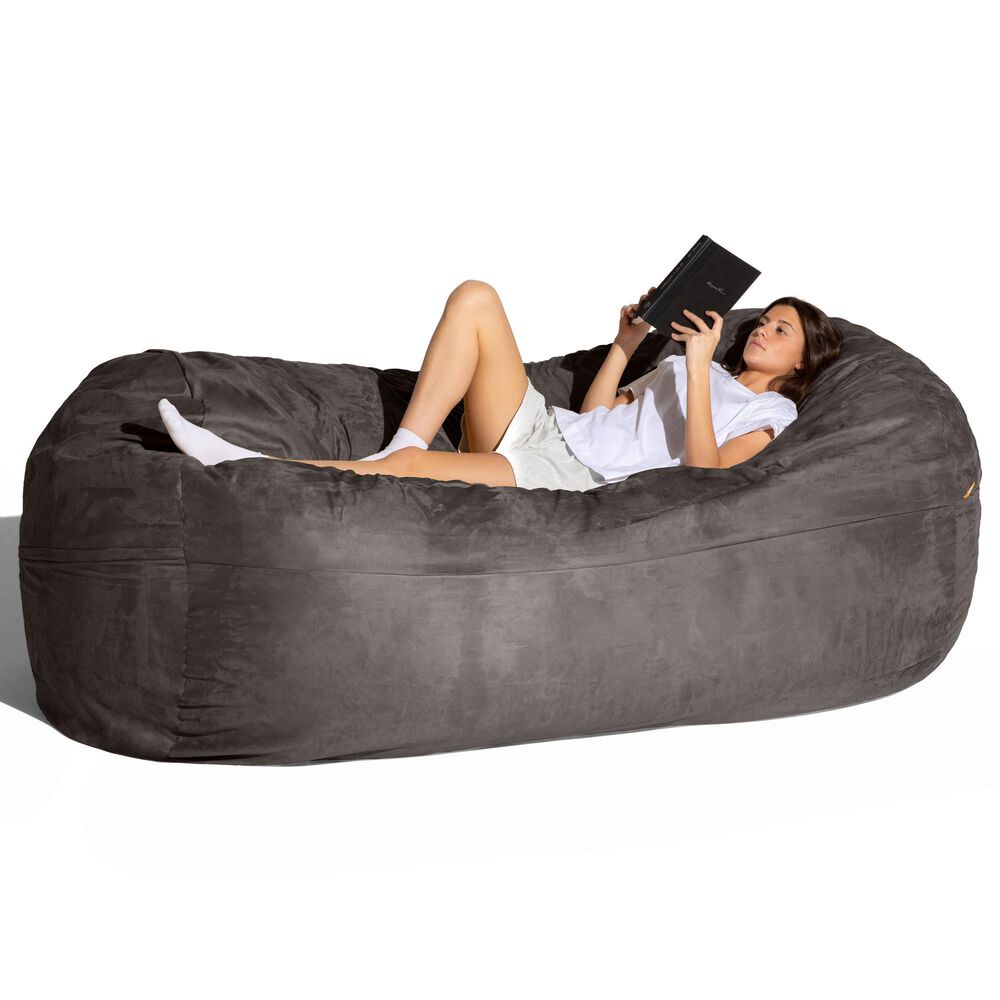 Jaxx 7&#39; Giant Bean Bag Sofa in Charcoal, , large