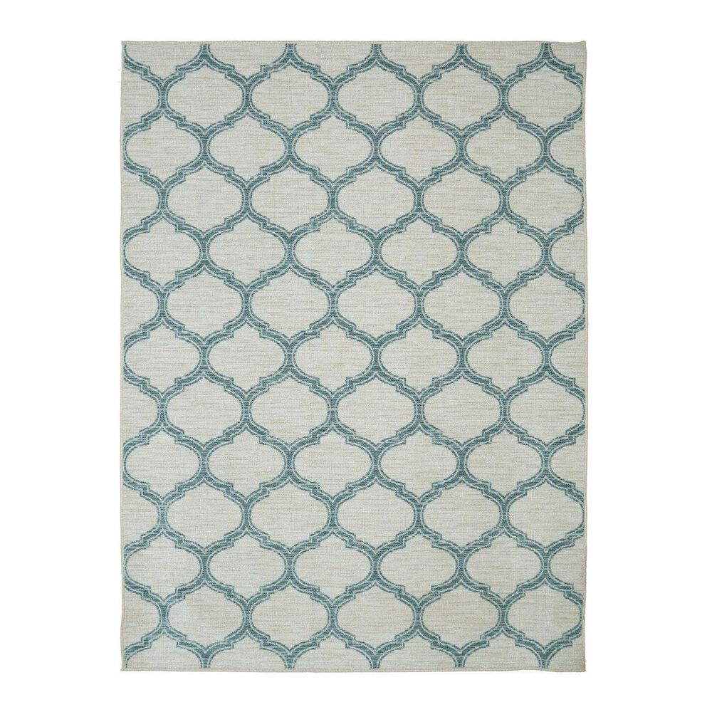 Mohawk Loop Print LOOP-PRINT-GLENN-AQUA 8" x 10" Aqua Area Rug, , large
