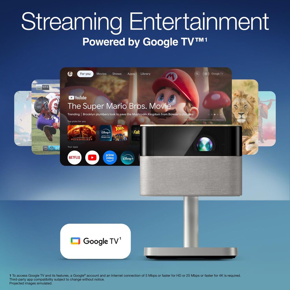 Epson Lifestudio Flex Plus 4K PRO-UHD Portable Lifestyle Projector with Sound by Bose Technology, , large