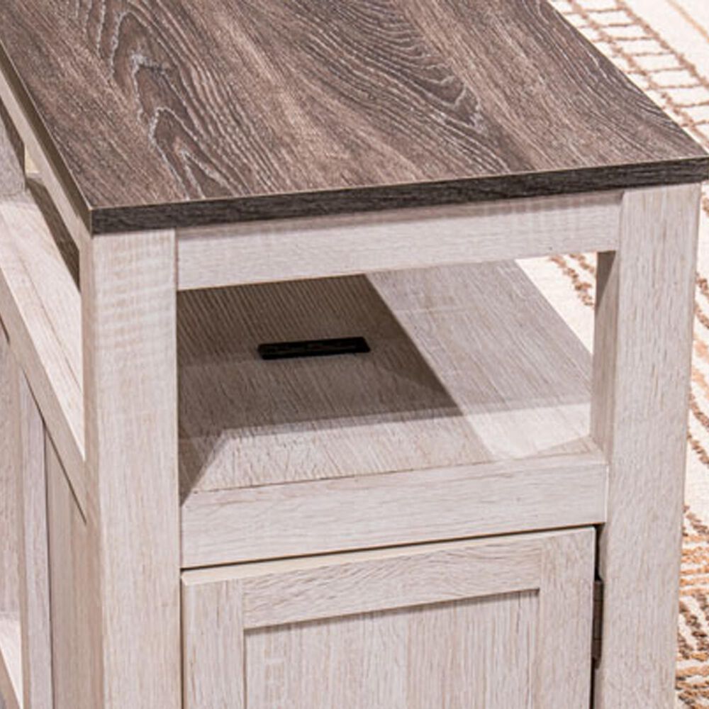 Ashley Fendenmore Chairside End Table in Antiqued White and Gray, , large