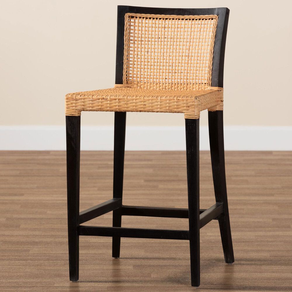 Baxton Studio Lingga Counter Stool in Dark Brown, , large