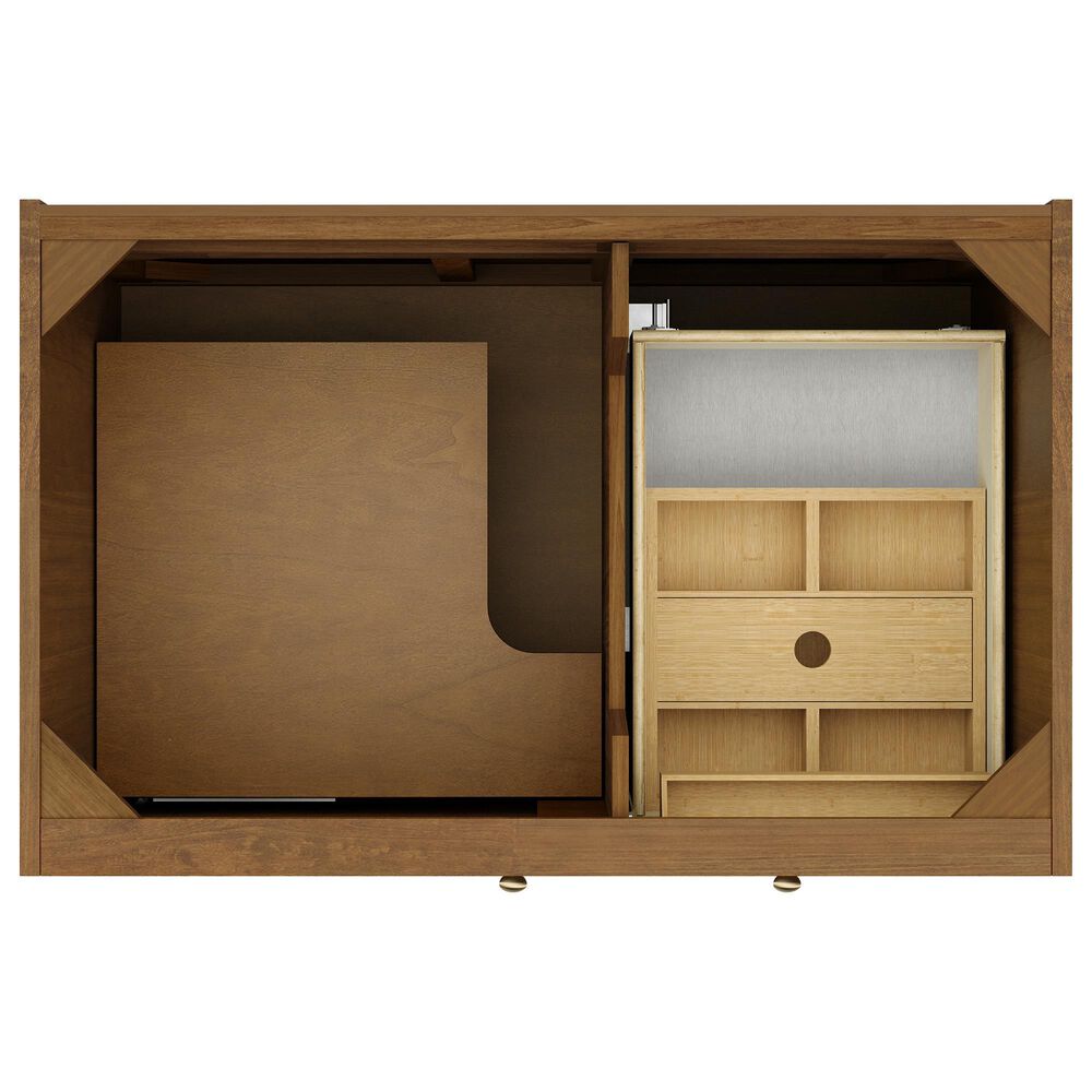 James Martin Laurent 36" Single Bathroom Vanity in Honey Oak with 3 cm Eternal Jasmine Pearl Silestone Top and Rectangular Sink, , large