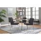 Lumisource Fuji Side Chair with Charcoal Cushion in Brushed Stainless Steel (Set of 2), , large