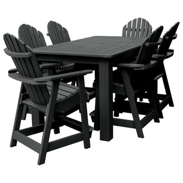 Highwood USA Muskoka 7-Piece Patio Counter Bistro Dining Set in Black, , large