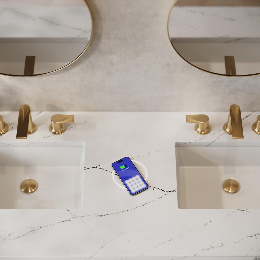 James Martin Vanities Brittany 60" Double Bathroom Vanity in Victory Blue with 3 cm Eternal Jasmine Pearl Silestone Top, Rectangular Sinks and FreePower Wireless Charger, , large