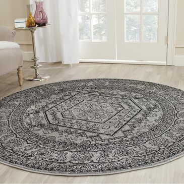 Safavieh Adirondack ADR108A-6R 6" x 6"  Silver/Black Round Rug, , large