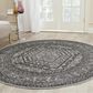 Safavieh Adirondack ADR108A-6R 6" x 6"  Silver/Black Round Rug, , large