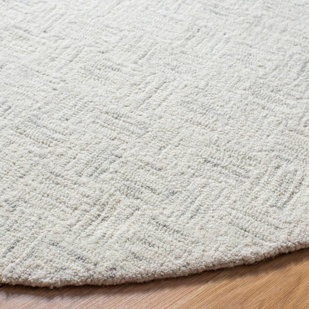Safavieh Micro-Loop 5&#39; Round Light Grey and Ivory Area Rug, , large