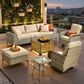 HOMLUX 8-Piece Patio Sectional Set in Beige, , large