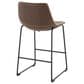 Lumisource Duke Fixed-Height Counter Stool with Espresso and Orange Cushion in Black, , large
