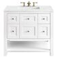 James Martin Vanities Breckenridge 36" Single Bathroom Vanity in Bright White with 3 cm Ethereal Noctis Quartz Top and Rectangular Sink, , large