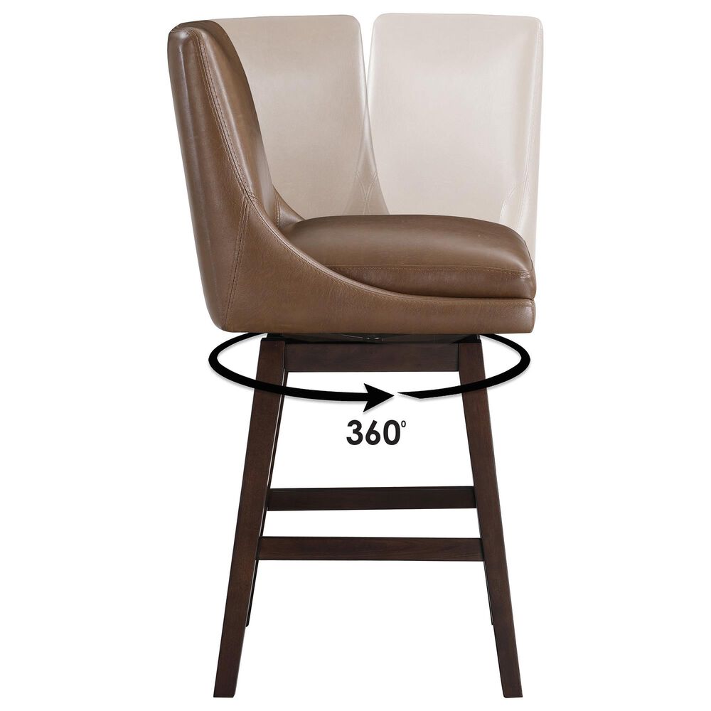 OSP Home Allingham 26&quot; Swivel Counter Stool with Molasses Cushion in Dark Walnut, , large