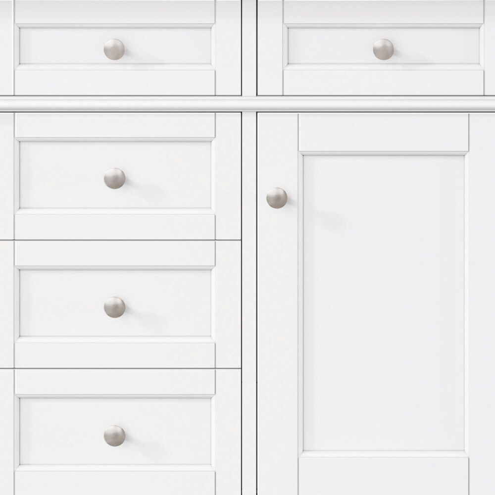 James Martin Vanities Brittany 48" Single Bathroom Vanity in Bright White with Single Hole 3 cm White Zeus Quartz Top and Rectangular Sink, , large