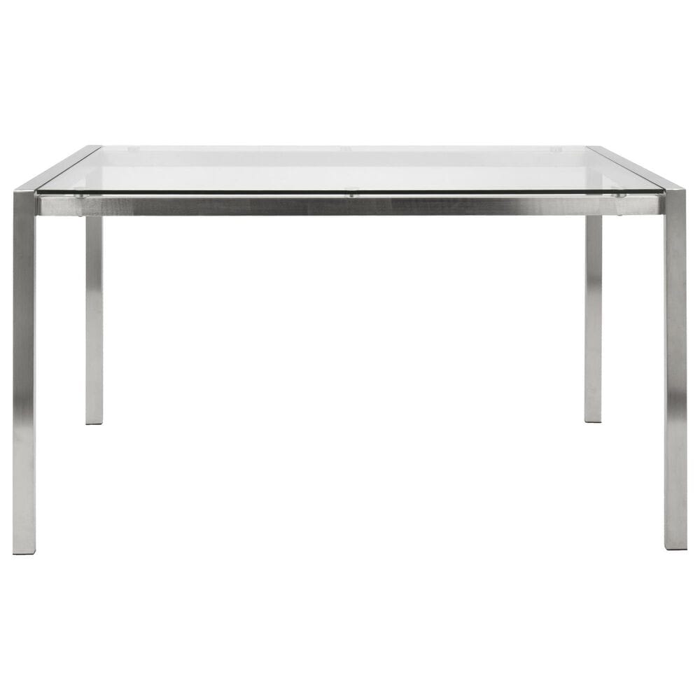 Lumisource Fuji Dining Contemporary Table in Stainless Steel with Clear Glass Top By LumiSource, , large